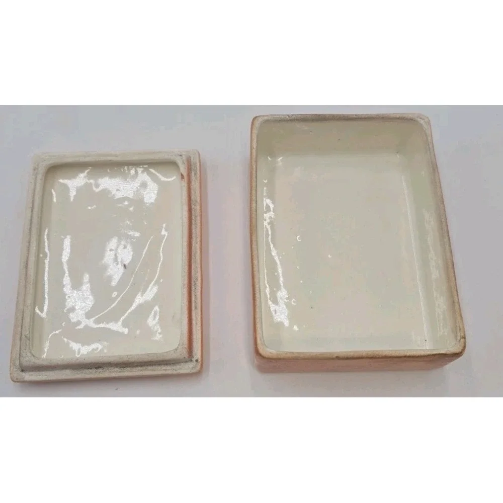 Antique 1920s Czechoslovakia Ceramic Cigarette Box Czecho Art Deco Tobacciana